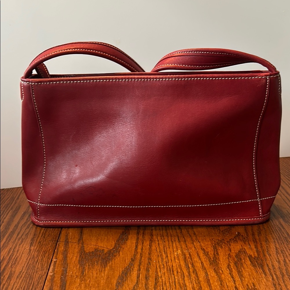 Vintage Red Coach Shoulder Bag